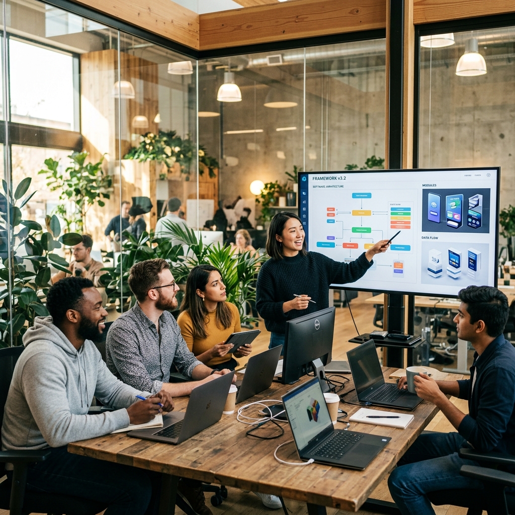 Zymofar Engineering Team Collaboration Modern Office